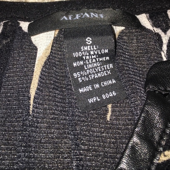 Alfani gently worn sheer Black and Tan blouse - Picture 3 of 4